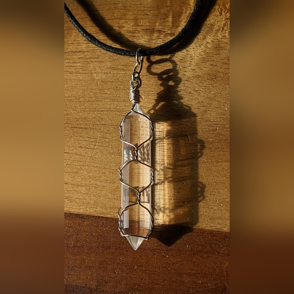 Healing Vogel Quartz Point Amulet Handmade Sterling Silver Basket Weave - Picture 16 of 16